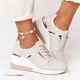 Women's platform wedge sneakers with perforated panels and lace-up front