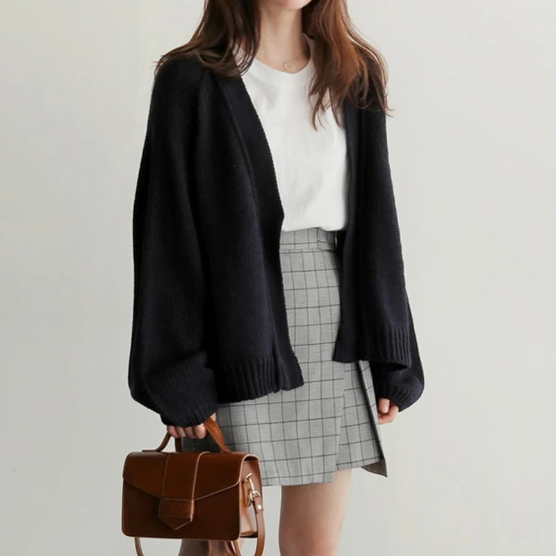 Women's open front chunky knit cardigan
