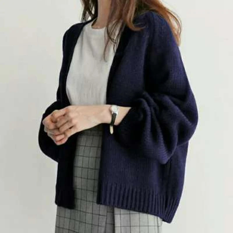 Women's open front chunky knit cardigan