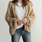 Women's open front chunky knit cardigan
