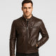 Men's biker jacket with stand collar, zipped pockets and long sleeves