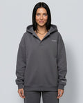 Women's oversized hooded lounge hoodie with long sleeves and ribbed trims