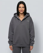 Women's oversized hooded lounge hoodie with long sleeves and ribbed trims