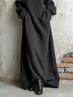 Women's black off-shoulder long-sleeve maxi dress