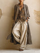 Women's printed top cardigan and wide-leg trousers outfit set