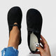 Women's rope detail slip-on loafers with rounded toes in beige and black