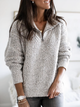 Women's textured quarter-zip sweater with long sleeves
