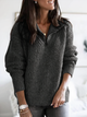 Women's textured quarter-zip sweater with long sleeves