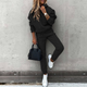 Women's hoodie and high-waist jogger tracksuit set