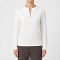 Zanthea  - Textured Cable-Pattern Zip Up Jumper Layering On Cooler Days