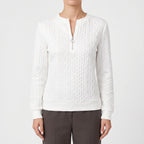 Zanthea  - Textured Cable-Pattern Zip Up Jumper Layering On Cooler Days