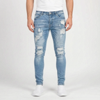 Zarvis  - Slim Fit Black Ripped Jeans Everyday Casual Wear
