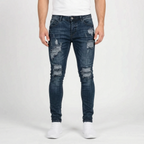 Zarvis  - Slim Fit Black Ripped Jeans Everyday Casual Wear