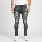 Zarvis  - Slim Fit Black Ripped Jeans Everyday Casual Wear