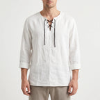 Zefyris  - Casual Long-Sleeved Textured Summer Shirt Warm Weather Wear