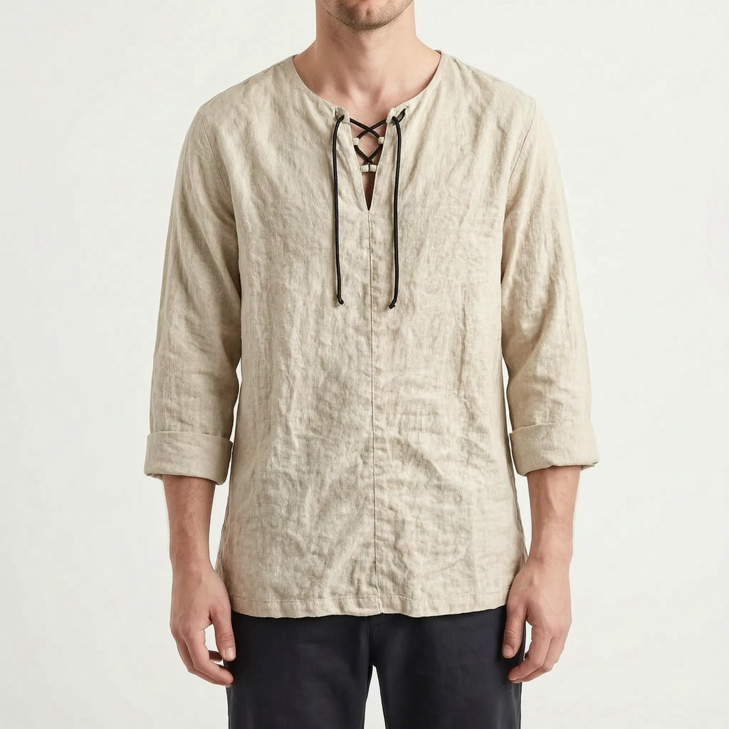 Zefyris  - Casual Long-Sleeved Textured Summer Shirt Warm Weather Wear