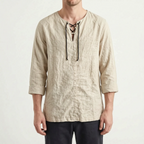 Zefyris  - Casual Long-Sleeved Textured Summer Shirt Warm Weather Wear