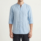 Zefyris  - Casual Long-Sleeved Textured Summer Shirt Warm Weather Wear