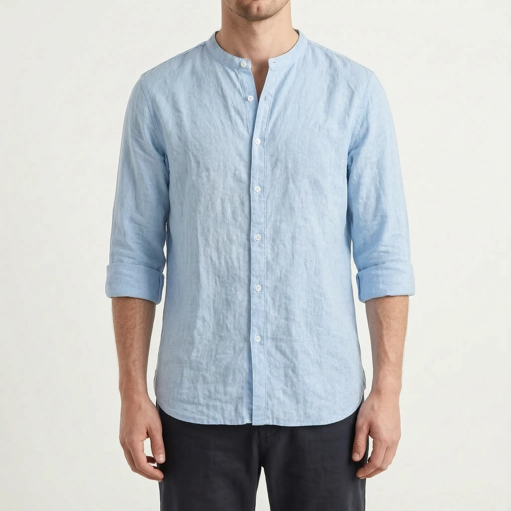 Zefyris  - Casual Long-Sleeved Textured Summer Shirt Warm Weather Wear