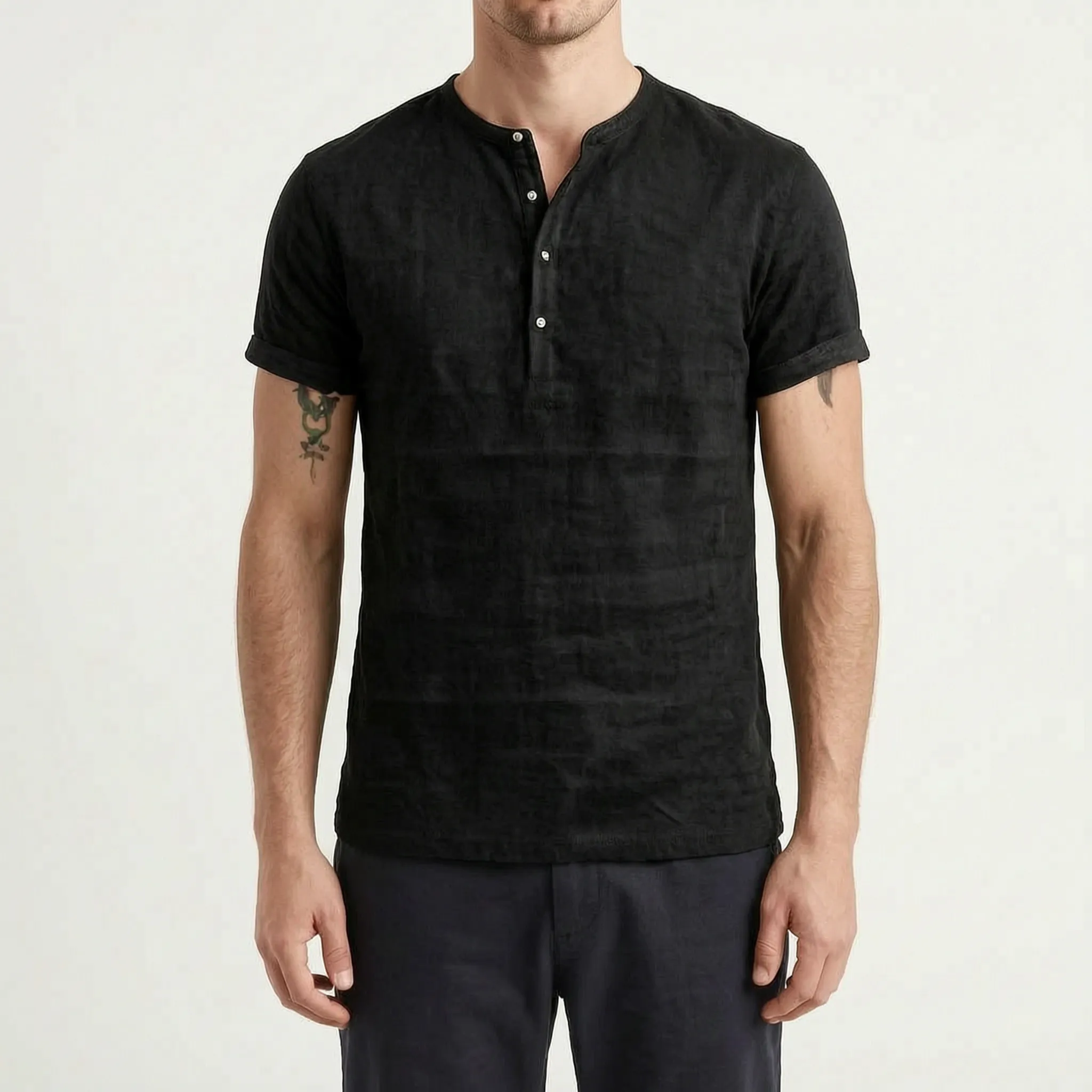 Zefyris  - Casual Long-Sleeved Textured Summer Shirt Warm Weather Wear