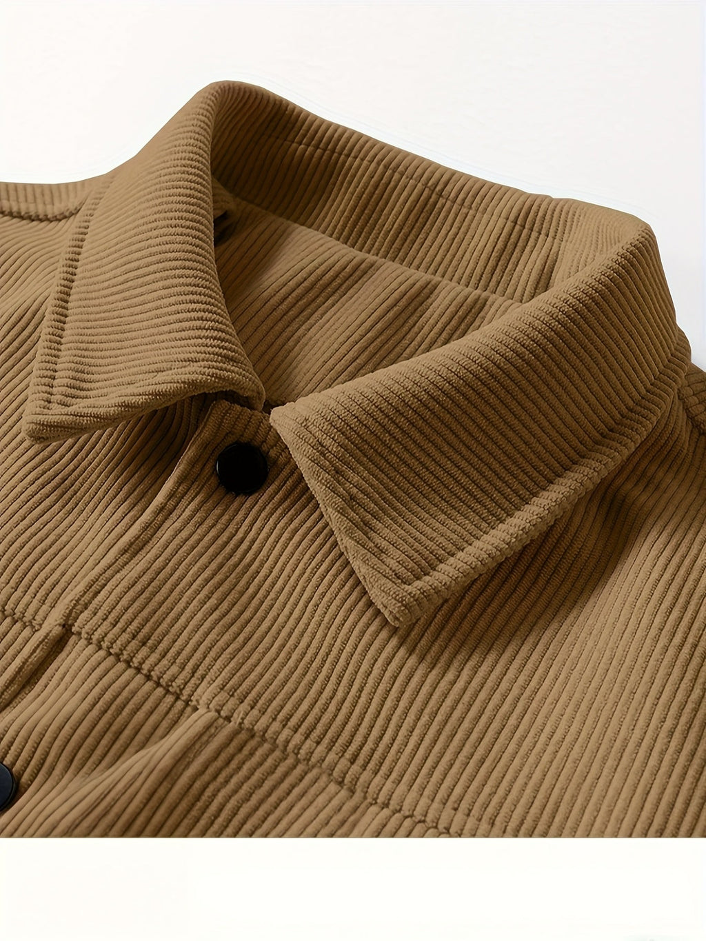 Men's ribbed corduroy jacket with collar, button front and four pockets
