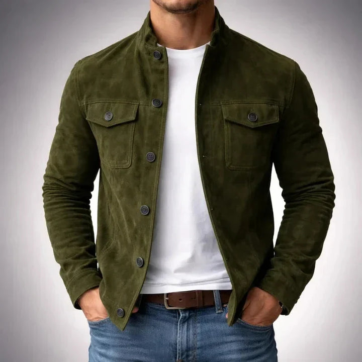 Men's Vintage Suede-Look Utility Jacket