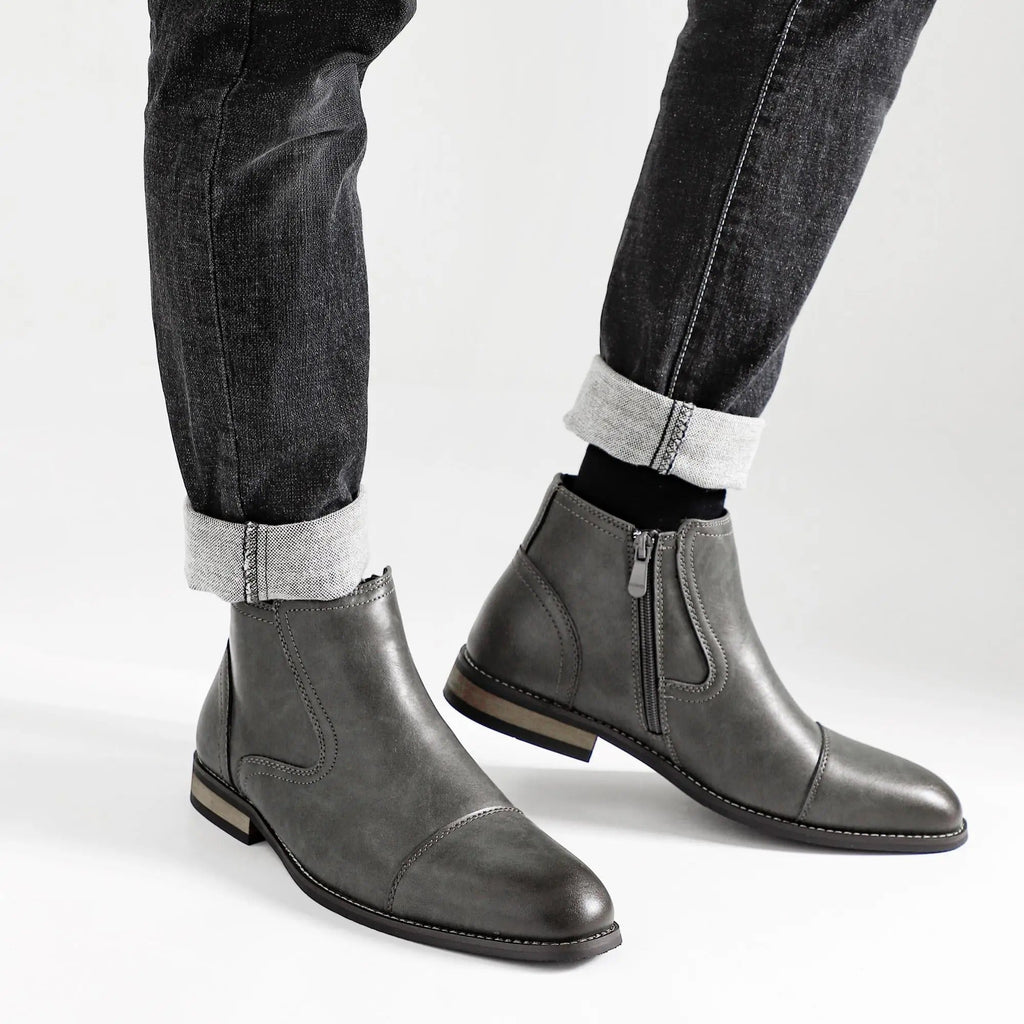 Chelsea ankle boots with pull-on side panels and low heels