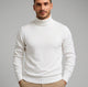 Men's Fine Knit Turtleneck Sweater, Long Sleeves, Slim Fit