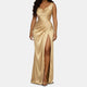 Women's Satin Cowl Neck Mermaid Maxi Dress