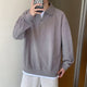 Men's ribbed quarter-zip jumper with collared neckline and long sleeves