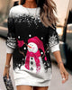 Women's Snowman Print Christmas Dress
