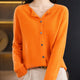 Women's ribbed button cardigan with long sleeves