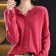 Women's ribbed button cardigan with long sleeves