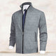 Men's knit cardigan with mock neck, full zip front and two zipped pockets