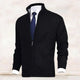 Men's knit cardigan with mock neck, full zip front and two zipped pockets