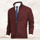 Men's knit cardigan with mock neck, full zip front and two zipped pockets