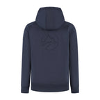 Men's navy hooded zip cardigan with long sleeves