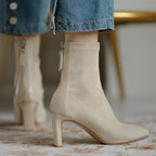Women's pointed toe ankle boots with tall heels