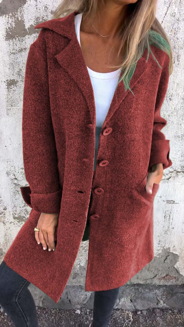 Women's single-breasted lapel coat