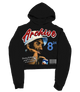 Black graphic hoodie with Archive front print and blue number back graphic