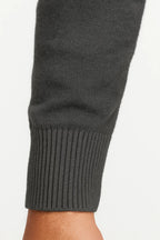 Men's textured quarter-zip jumper with high collar and long sleeves