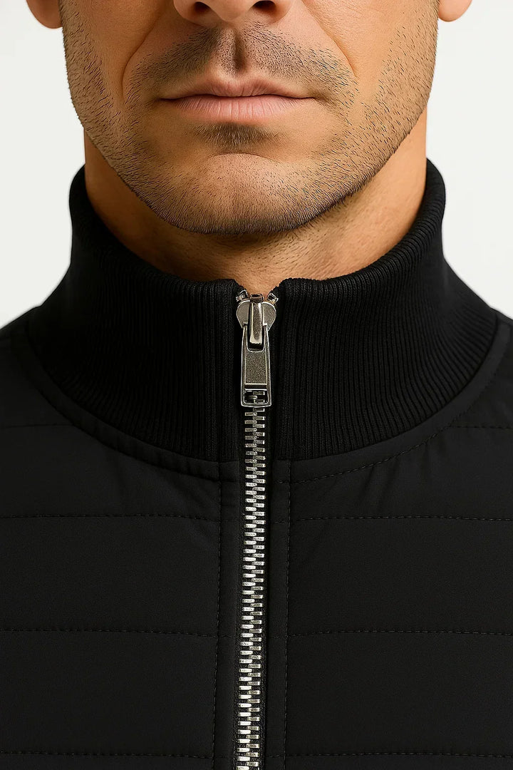 Men's Quilted Front Hybrid Knit Jacket