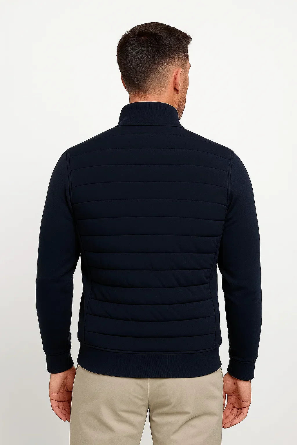 Men's Quilted Front Hybrid Knit Jacket