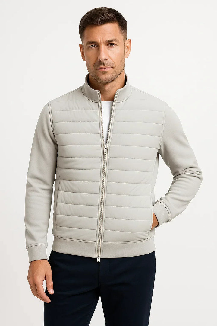 Men's Quilted Front Hybrid Knit Jacket