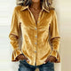 Women's Velvet Party Shirt with Flared Cuffs
