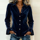 Women's Velvet Party Shirt with Flared Cuffs