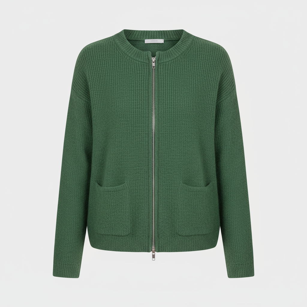 Women's Longline Ribbed Zip-Up Cardigan