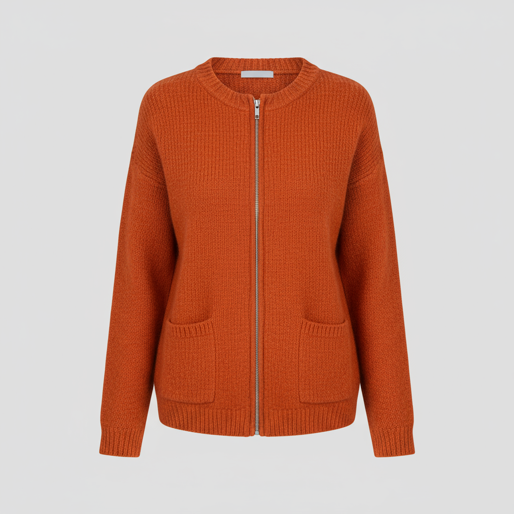 Women's Longline Ribbed Zip-Up Cardigan