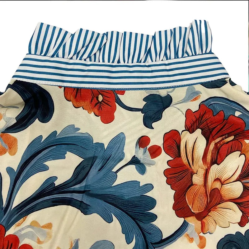 Women's vintage floral printed blouse