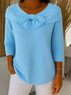 Women's knitted top with bow detail
